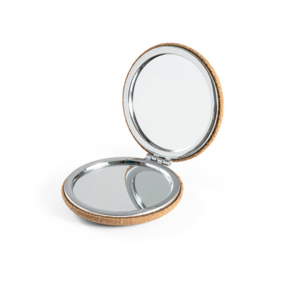 TILBURY. Folding cosmetic mirror in cork